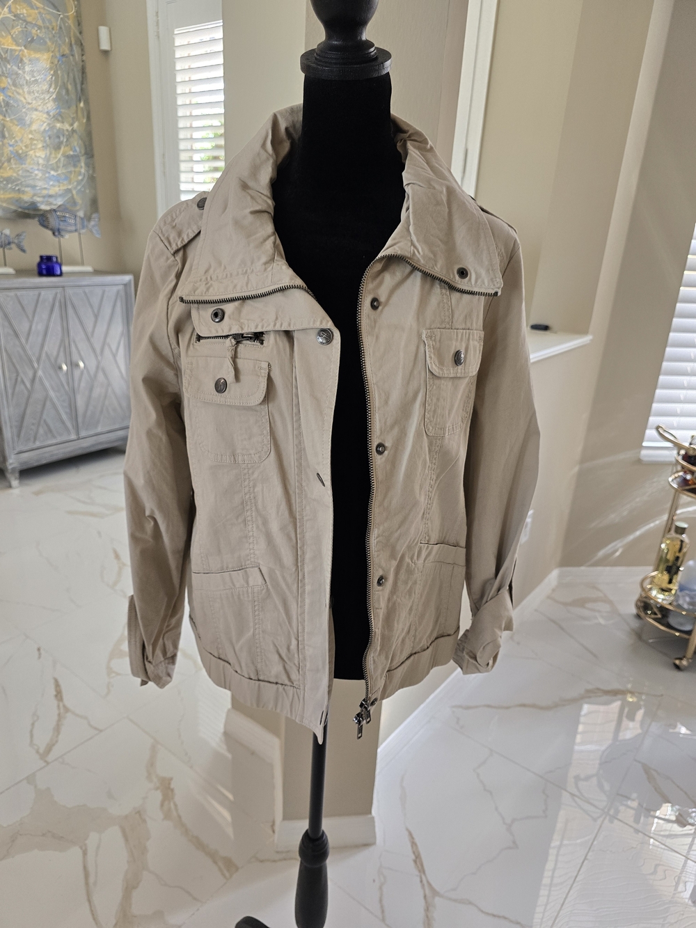 Style & Co. Light Beige Utility Jacket